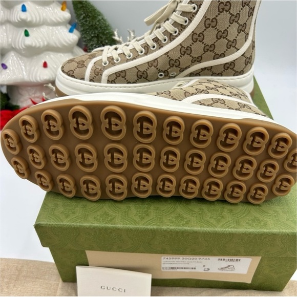 Gucci interlocking G high top sneakers size 8, made in Italy - Picture 3 of 5